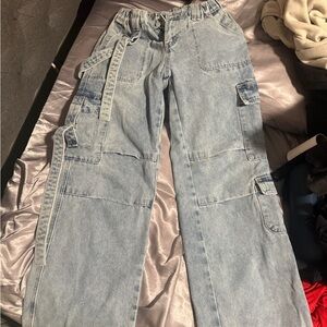 Light Blue Cargo Jeans